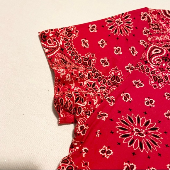 Streetwear Society Paisley Red Bandana Womens Tshirt Size XL Shirt - Picture 11 of 16